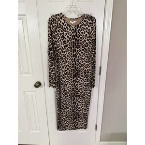 Good American Good Leopard Jersey Maxi Dress 4 New